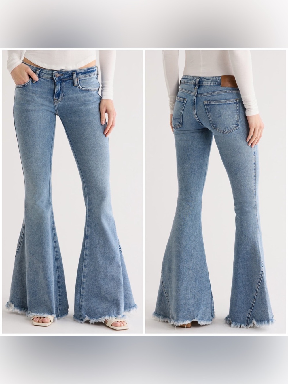 Free People We The Free Emre Low Rise Flare Jeans Blue Bell Bottom Sz 26 NWT